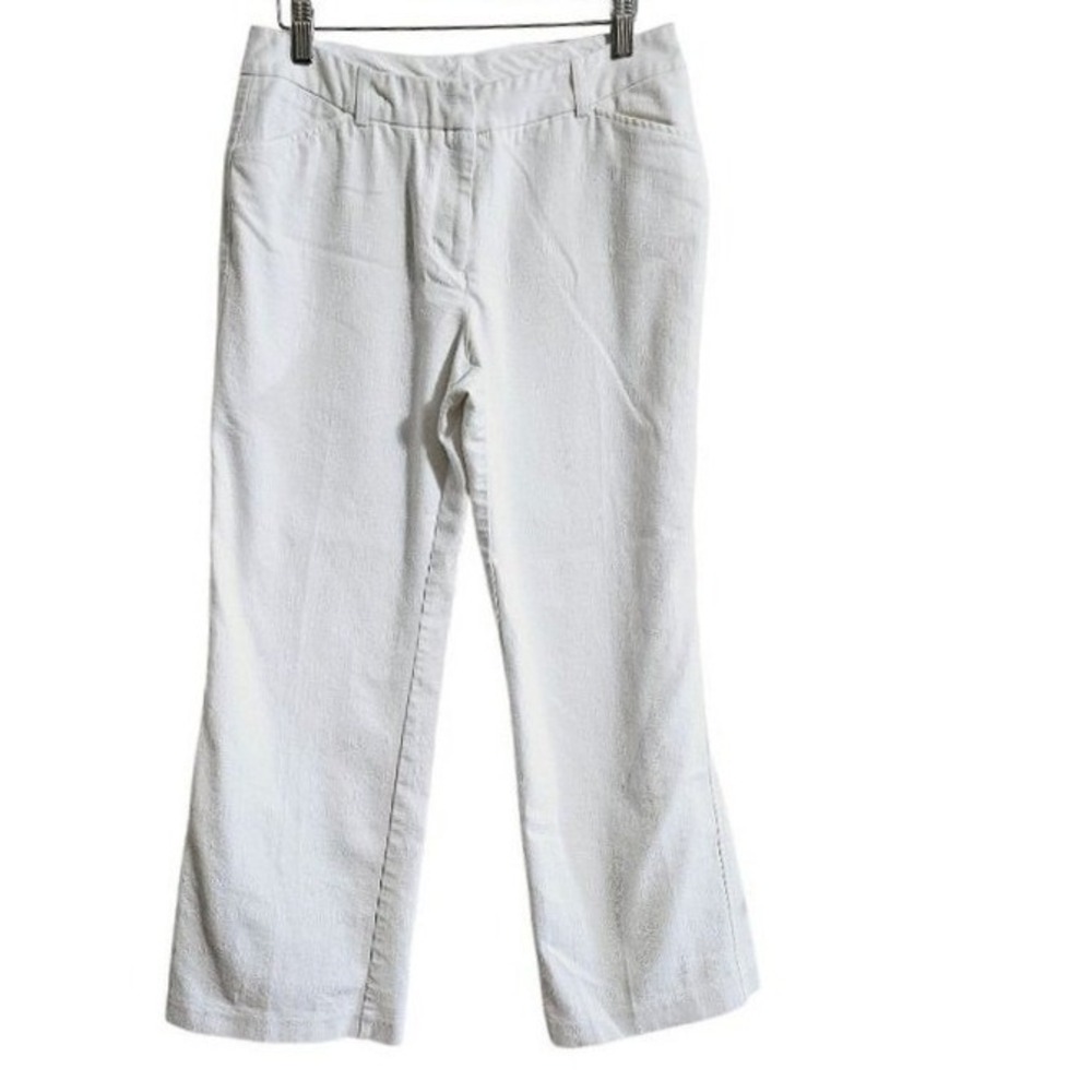 Worthington‎ Straight Leg Cotton Pants size 10 Petite Cropped White